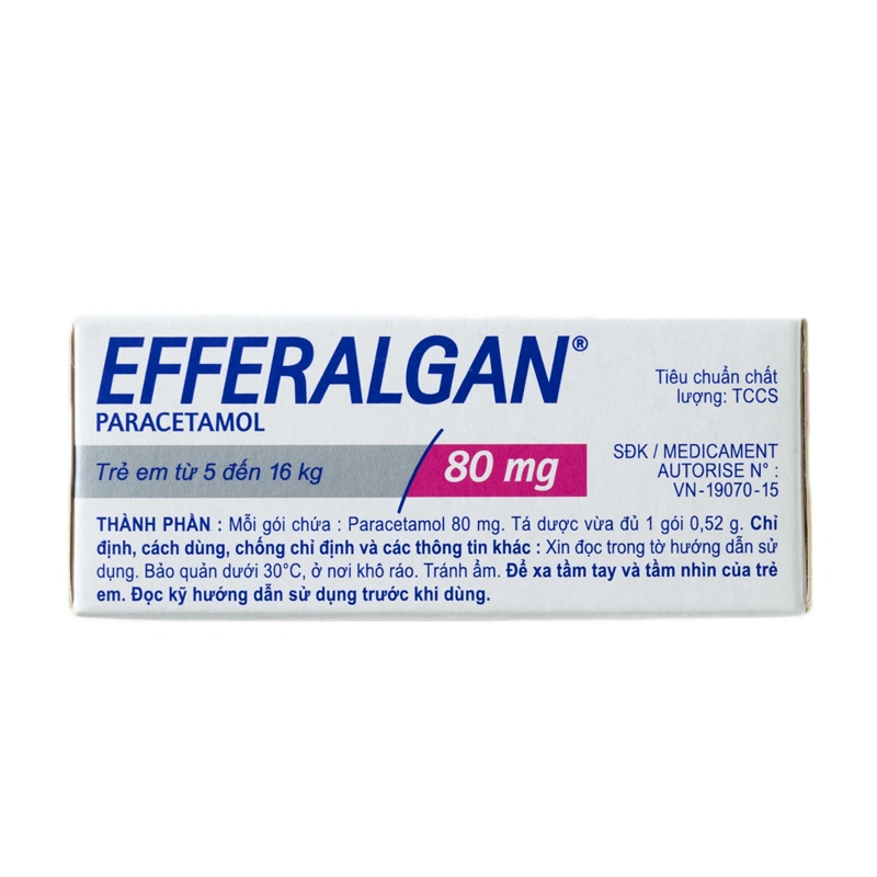 Bột sủi Efferalgan 80mg giúp giảm đau, hạ sốt hộp 12 gói - 3